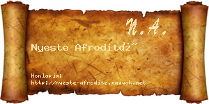 Nyeste Afrodité névjegykártya